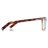 Tom Ford - Occhiali da Vista Blue Block Quadrati - Miele Opale - Occhiali da Vista - Tom Ford Eyewear