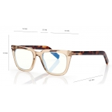 Tom Ford - Occhiali da Vista Blue Block Quadrati - Miele Opale - Occhiali da Vista - Tom Ford Eyewear