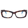 Tom Ford - Blue Block Rectangular Optical Glasses - Dark Havana - Optical Glasses - Tom Ford Eyewear