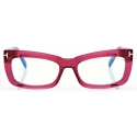 Tom Ford - Blue Block Rectangular Optical Glasses - Aubergine Fuchsia - Optical Glasses - Tom Ford Eyewear