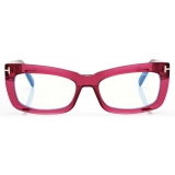 Tom Ford - Blue Block Rectangular Optical Glasses - Aubergine Fuchsia - Optical Glasses - Tom Ford Eyewear