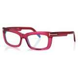 Tom Ford - Blue Block Rectangular Optical Glasses - Aubergine Fuchsia - Optical Glasses - Tom Ford Eyewear