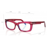 Tom Ford - Blue Block Rectangular Optical Glasses - Aubergine Fuchsia - Optical Glasses - Tom Ford Eyewear