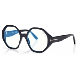 Tom Ford - Blue Block Geometric Optical Glasses - Black - Optical Glasses - Tom Ford Eyewear