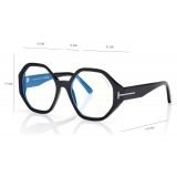 Tom Ford - Blue Block Geometric Optical Glasses - Black - Optical Glasses - Tom Ford Eyewear