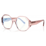 Tom Ford - Blue Block Geometric Optical Glasses - Pink Ice White - Optical Glasses - Tom Ford Eyewear