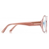 Tom Ford - Occhiali da Vista Blue Block Geometrica - Rosa Bianco Ghiaccio - Occhiali da Vista - Tom Ford Eyewear