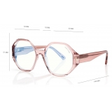 Tom Ford - Blue Block Geometric Optical Glasses - Pink Ice White - Optical Glasses - Tom Ford Eyewear