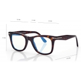 Tom Ford - Blue Block Geometric Optical Glasses - Pink Ice White - Optical Glasses