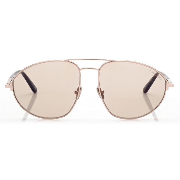 Tom Ford - Occhiali da Sole Ken - Occhiali da Sole Pilota - Oro Rosa Marrone - Occhiali da Sole - Tom Ford Eyewear