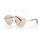 Tom Ford - Occhiali da Sole Ken - Occhiali da Sole Pilota - Oro Rosa Marrone - Occhiali da Sole - Tom Ford Eyewear