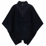 Chloé - Navy Blue Logo Plaque Cape - Chloé Exclusive Luxury Collection