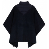 Chloé - Navy Blue Logo Plaque Cape - Chloé Exclusive Luxury Collection