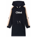 Chloé - Abito con Logo Applicato Blu Navy e Multicolore - Chloé Exclusive Luxury Collection