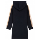 Chloé - Navy Blue and Multicolour Appliqué Logo Dress - Chloé Exclusive Luxury Collection