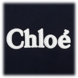 Chloé - Abito con Logo Applicato Blu Navy e Multicolore - Chloé Exclusive Luxury Collection