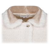 Chloé - Cream White and Beige Faux Shearling Coat - Chloé Exclusive Luxury Collection