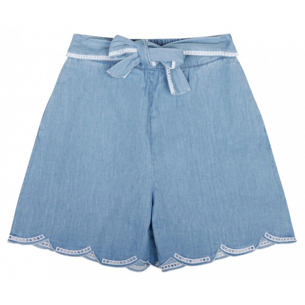 Chloé - Blue Belted Shorts - Chloé Exclusive Luxury Collection