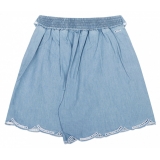 Chloé - Blue Belted Shorts - Chloé Exclusive Luxury Collection