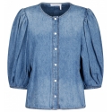 Chloé - Denim Collarless Blouse - Chloé Exclusive Luxury Collection