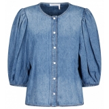 Chloé - Denim Collarless Blouse - Chloé Exclusive Luxury Collection