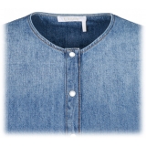 Chloé - Denim Collarless Blouse - Chloé Exclusive Luxury Collection