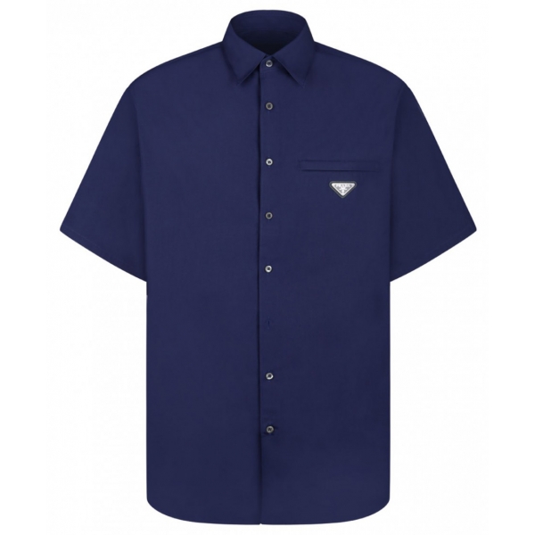 Prada - Camicia in Popeline Blu - Prada Exclusive Luxury Collection