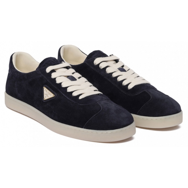 PRADA お洒落 人気 Lane スエード スニーカー Prada - Midnight Blue Lane Sneakers - Prada Exclusive Luxury