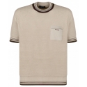 Prada - Light Beige and Brown Knitted T-Shirt - Prada Exclusive Luxury Collection