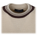 Prada - Light Beige and Brown Knitted T-Shirt - Prada Exclusive Luxury Collection