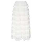 Valentino - White Tulle Long Skirt - Valentino Exclusive Luxury Collection