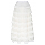 Valentino - Gonna Lunga in Tulle Bianco - Valentino Exclusive Luxury Collection