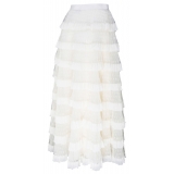 Valentino - Gonna Lunga in Tulle Bianco - Valentino Exclusive Luxury Collection