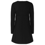 Valentino - Black Bow Detail Crepe Mini Dress - Valentino Exclusive Luxury Collection