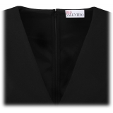 Valentino - Black Bow Detail Crepe Mini Dress - Valentino Exclusive Luxury Collection