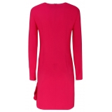 Valentino - Fuchsia Stretch Frisottine Bow Detail Dress - Valentino Exclusive Luxury Collection