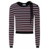 Valentino - Maglione a Righe in Cotone Nero, Rosso e Bianco - Valentino Exclusive Luxury Collection