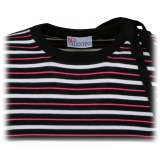 Valentino - Black, Red and White Cotton Stripes Jumper - Valentino Exclusive Luxury Collection