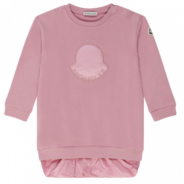 Moncler - Abito in Cotone Rosa con Logo Ricamato - Moncler Exclusive Luxury Collection