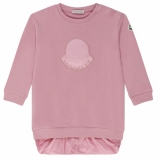 Moncler - Abito in Cotone Rosa con Logo Ricamato - Moncler Exclusive Luxury Collection