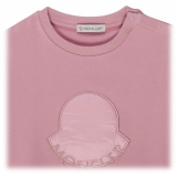 Moncler - Abito in Cotone Rosa con Logo Ricamato - Moncler Exclusive Luxury Collection