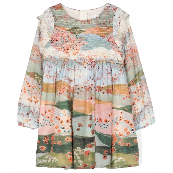 Chloé - Kids Multicolor Long Sleeves Dress - Chloé Exclusive Luxury Collection