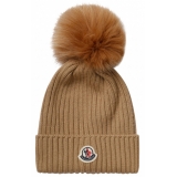 Moncler - Berretto Con Pompon Beige Sabbia - Moncler Exclusive Luxury Collection