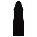 Twinset - Longuette Dress with American Neckline - Black - Dress - Made in Italy - Luxury Exclusive Collection