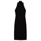 Twinset - Longuette Dress with American Neckline - Black - Dress - Made in Italy - Luxury Exclusive Collection