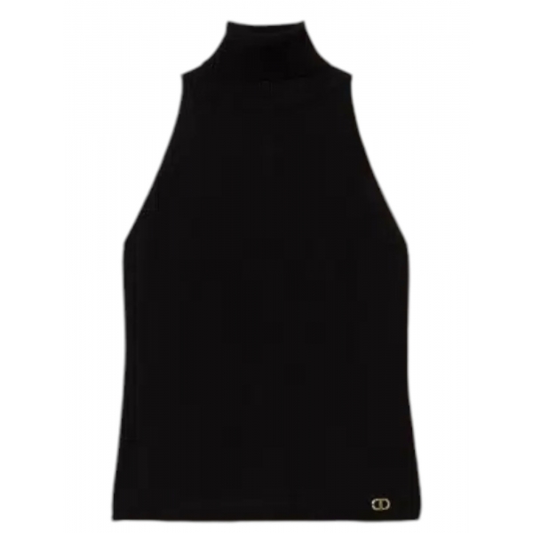 Twinset - High Neck Sleeveless Top - Black - Top - Made in Italy - Luxury Exclusive Collection