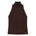 Twinset - High Neck Sleeveless Top - Brown - Top - Made in Italy - Luxury Exclusive Collection