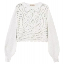 Twinset - Maglia con Lavorazione Crochet - Bianco - Maglieria - Made in Italy - Luxury Exclusive Collection