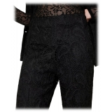 Twinset - Macramè Lace Wide Leg Trousers - Black - Trousers - Made in Italy - Luxury Exclusive Collection