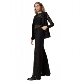 Twinset - Macramè Lace Wide Leg Trousers - Black - Trousers - Made in Italy - Luxury Exclusive Collection